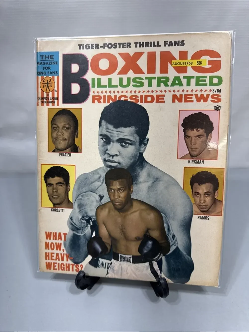 TIGER-FOSTER FANS BOXING ILLUSTRATED RINGSIDE NEWS MAGAZINE AUGUST 1968 Frazier